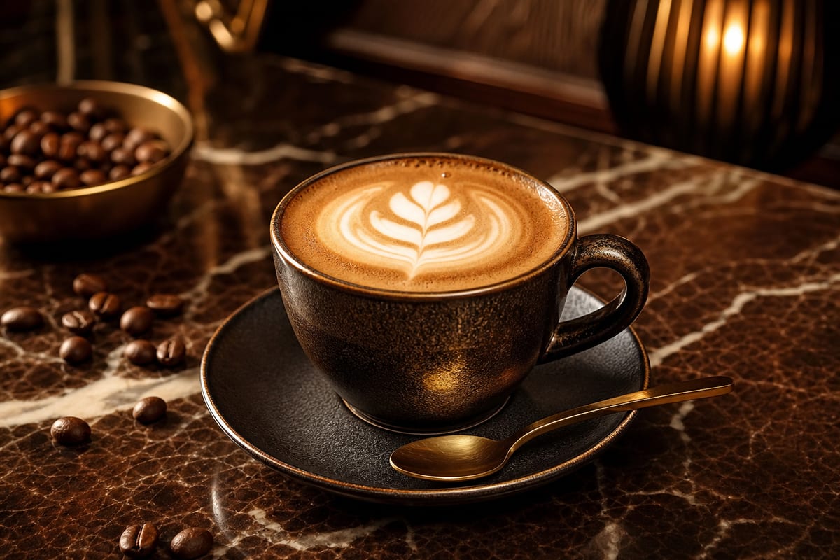 Cappuccino avec latte art — site Mr. Coffee